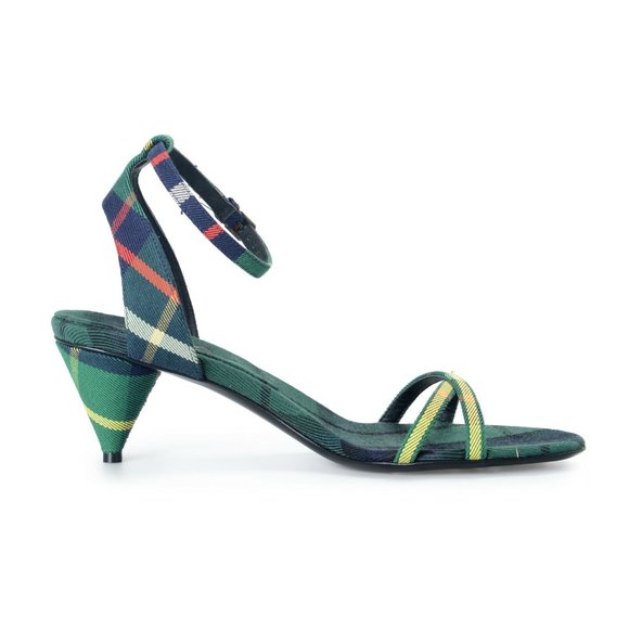BURBERRY London Womens Canvas Check Heeled Sandals - Picture 4 of 7